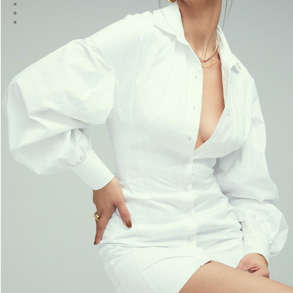 House of CB Mistress Rocks 'LOYALTY' White Fitted Shirt Dress - NEW WITH TAG